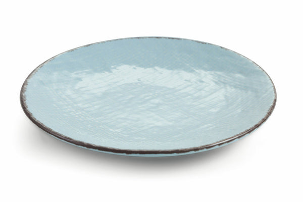 sconto Set 6 Piatti Piani Ø26x3 cm in Gres Villa d'Este Home Tivoli Canapa Azzurri