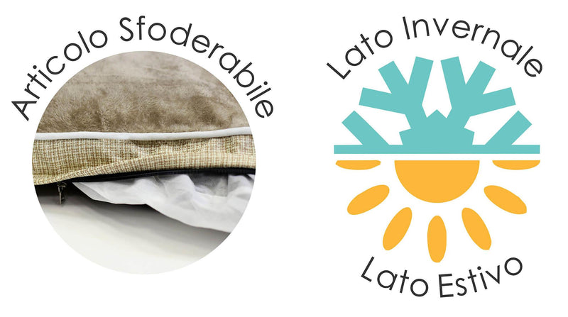 Maxi Cuscino Imbottito per Cani e Gatti Tortora Varie Misure