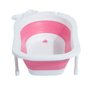 Vaschetta Bagnetto Neonati Pieghevole Bianco e Rosa 89x53.5x38 cm 