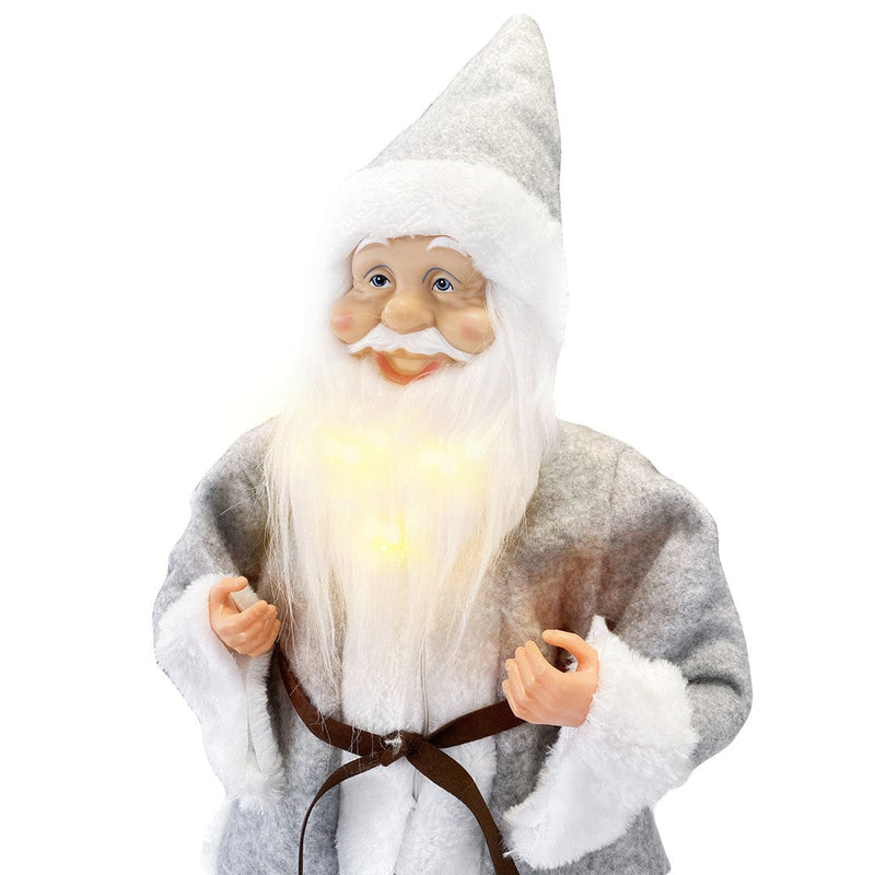 Pupazzo Babbo Natale H50 cm con Minilucciole Grigio