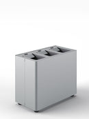 Pattumiera a 3 Scomparti Totale 24 L 48,5x25,5x39 cm con Contenitori Interni in Acciaio Verniciato Grigio 