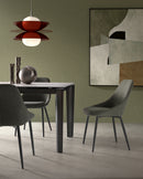 Set 4 Sedie Kira 51x59x85 cm in Tessuto Easy-Clean Verde       
