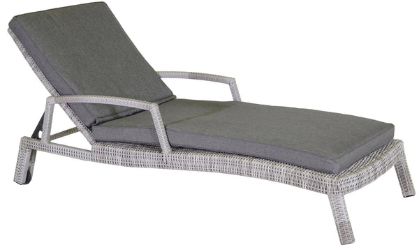 Lettino da Giardino in Polyrattan con Cuscino Salem Grigio online