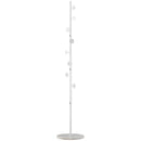 Appendiabiti da Terra 35x35x170 cm 8 Ganci Base Rotonda in Marmo Bianco 