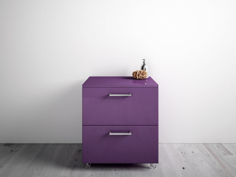 Mobile Cassettiera 2 Cassetti Soft Close in Legno in Melaminico 35x38x57cm TFT Samoa Viola