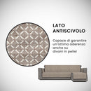 Copridivano in Poliestere con Penisola Destra Marrone Varie Misure