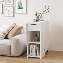 Tavolo Pieghevole Salvaspazio Anta a Ribalta 120x77x75 cm con Ruote in Legno Bianco      