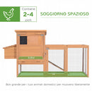 Pollaio Gabbia per Galline da Esterno con Zona di Corsa e Nido in Legno 190x81x103 cm 