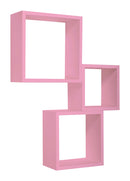 Set 3 Mensole da Parete Cubo in Fibra di Legno Incubo Rosa Blush