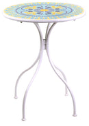 Set da Giardino Pieghevole in Metallo con Tavolo e 2 Sedie Brindisi Bianco