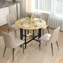 Tavolo da Pranzo Pieghevole per 2-4 Persone 100x100x75 cm con Ruote e Ripiano Aperto in Pannelli Truciolari e Acciaio Rovere      