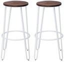 Set 2 Sgabelli Ø39x76 cm Detroit in Legno e Ferro Bianco