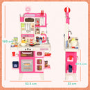 Cucina Giocattolo per Bambini 3-6 Anni con 104 Accessori 52,5x22x100 cm in PP e PE Rosa      