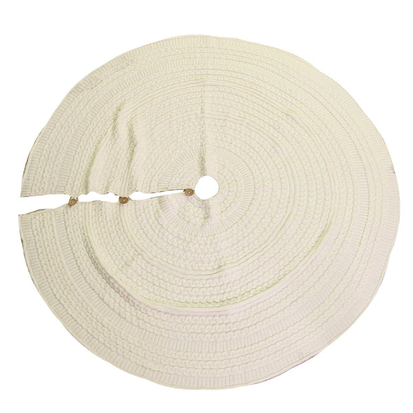 Copri base Albero di Natale in Tessuto maglia crema cm Ø112xh0,5 sconto