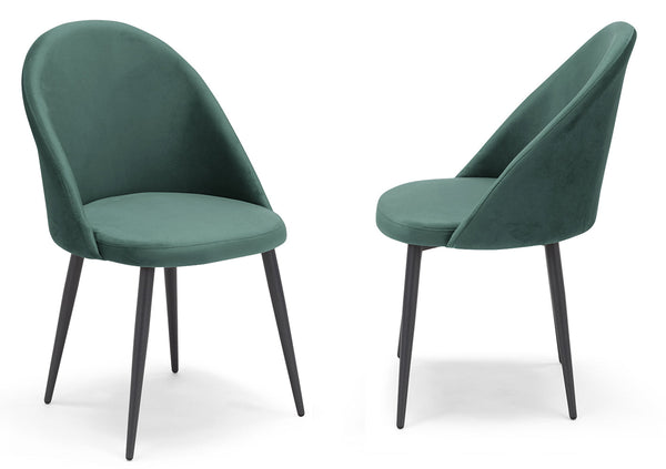 Set 2 sedie Imbottite 51x58x87 cm In Tessuto Tiffany Lola Petrolio prezzo