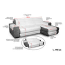 Copridivano Trapuntato in Microfibra con Penisola Destra Verde Mela