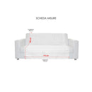 Copridivano a Fascia 3 Posti 175x190 cm in Microfibra Doubleface Tortora/Panna