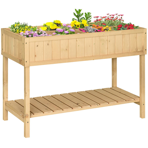 Orto Urbano Pensile in Legno con 8 Griglie e Ripiano Inferiore 120x60x81 cm prezzo
