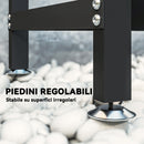 Legnaia Regolabile 235x31x116 cm con Telo Impermeabile e Catene in Acciaio Nero      