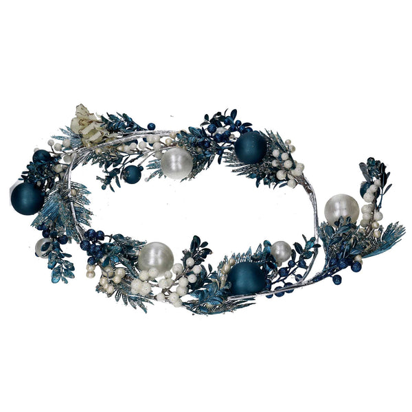 online Festone plastica sfere bianco e blu cm 125