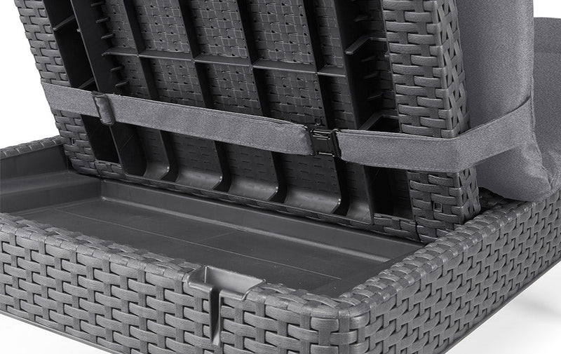 Lettino Prendisole da Giardino 187,5x58x29 cm con Cuscino in Resina Keter Jaipur Antracite