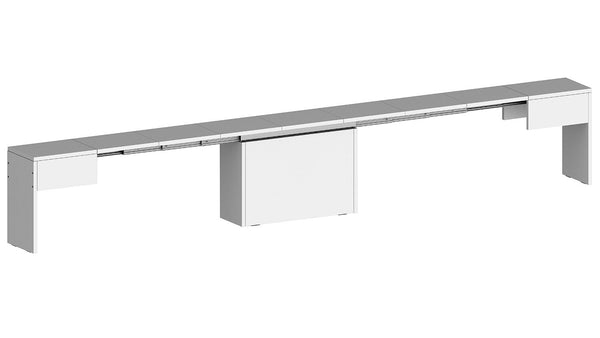 Set 2 Panche Allungabili 66/290x25x45 cm Pratika Singola A e B Bianco Lucido sconto