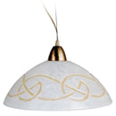 Sospensione D40 1xE27 Montatura Oro Vetro Graffio Bianco-Ambra E-Energy Ada