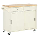 Isola per Cucina 110x49,5x89,5 cm con Cassetti Armadietto e Portasciugamani in Legno e MDF Bianco
