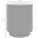 Tavolino da Giardino Multiuso con Secchiello Ghiaccio e Coperchio Ø37,5x43,5 cm in Cemento e Acciaio Inox Grigio Chiaro   