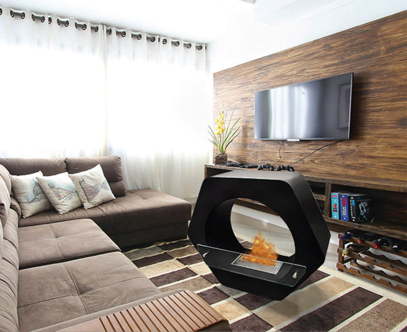 Camino a Bioetanolo da Pavimento 76x85 cm Karlsen Sirmione Nero