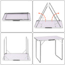 Tavolo Campeggio Picnic Alluminio 60x80x68 cm Pieghevole Maniglia per Trasporto
