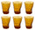 Set 6 Bicchieri Accartocciati 36 cl Ø9 cm in Vetro Pressato Kaleidos Ambra