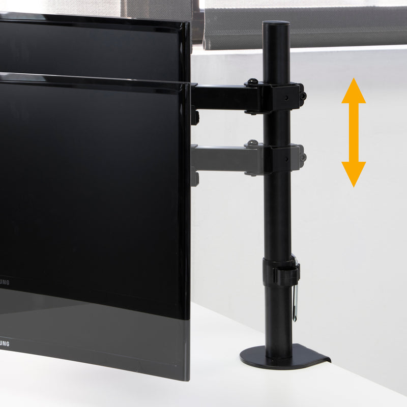 Supporti per Monitor Inclinabili e Girevole H360° Semplice Verniciato Nero Acciaio Emuca