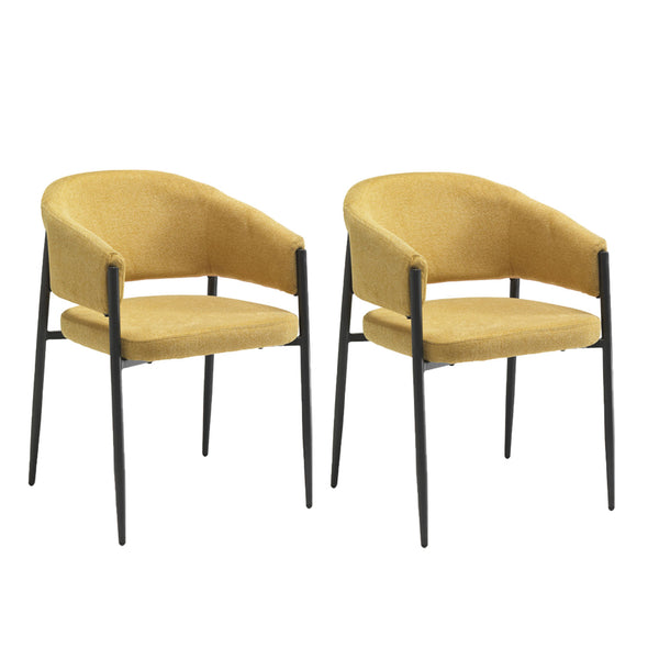 Set 2 Sedie Maya 59,5x54x78,5 cm in Tessuto Easy-Clean Giallo acquista