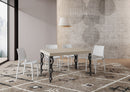 Tavolo Allungabile 140-400x90x77 cm Karamay Cashmere Telaio Antracite 