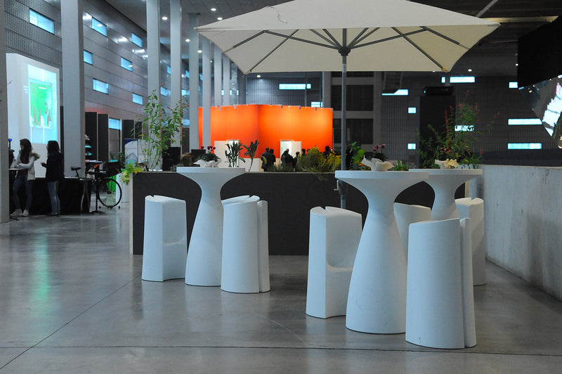 Sgabello Alto da Giardino 40x82 cm in Resina Arkema Kalispera Dove Gray