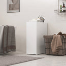 Mobiletto Bagno Salvaspazio 47x25x66,5 cm a 3 Livelli con Binari Scorrevoli in Legno Bianco  