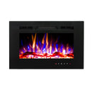 Camino Elettrico da Incasso 42x66x13,5 cm Effetto Fiamma 1500W Aladin Nero