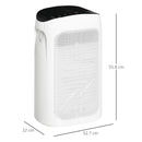 Purificatore d'Aria 32,7x22x55,8 cm 42W 3 Velocità Bianco