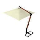Ombrellone Decentrato da Giardino 2,2x2,2m Braccio in Legno Ecrù
