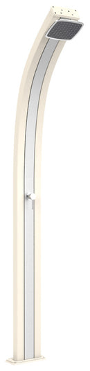 Doccia Solare da Esterno Giardino 25L Miscelatore Arkema Spring Fascia Inox Bianco Crema