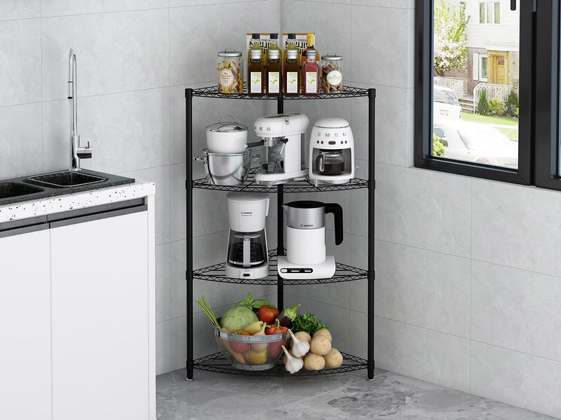 176 cm Scaffale ad angolo alto, libreria ad angolo a 5 live-IT