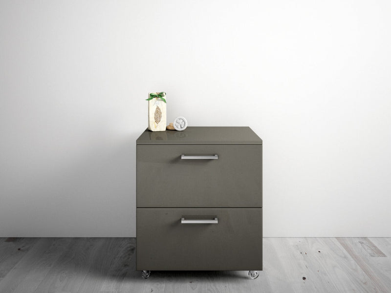 Mobile Cassettiera 2 Cassetti Soft Close in Legno in Melaminico 35x38x57cm TFT Samoa Grigio