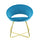 Poltrona Imbottita 66x65x68 cm in Tessuto Effetto Velluto Blu