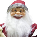 Pupazzo Babbo Natale H80 cm con Luci e Movimento Rosso e Grigio