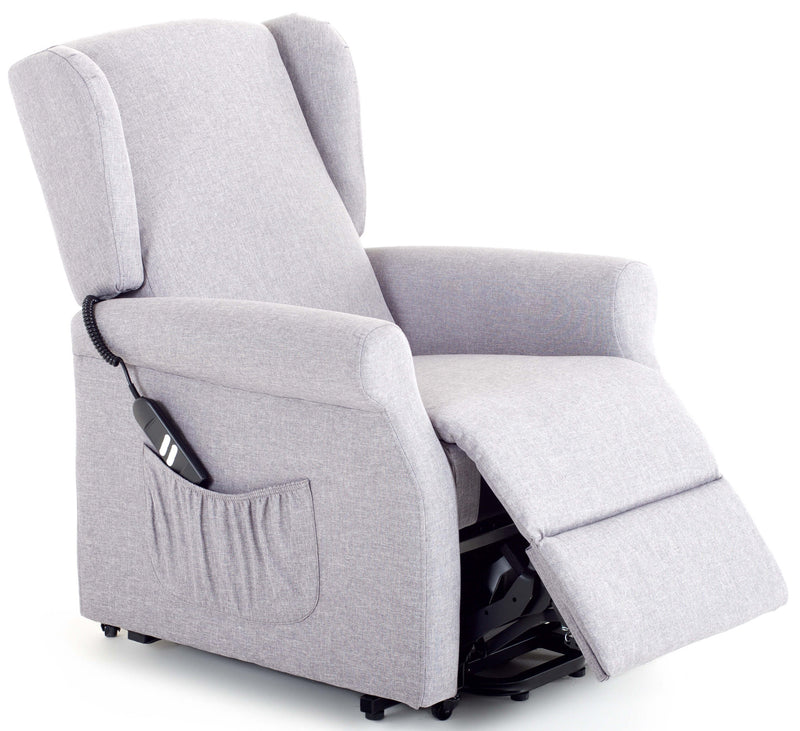 Poltrona Alzapersona Elettrica 2 Motori in Tessuto Vittoria Grigia