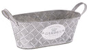 Portavaso Ovale 25x13x10 cm in Metallo Grigio