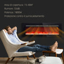 Camino Elettrico da Parete 1800W con Telecomando e Display LCD 127x15,8x45 cm Nero 