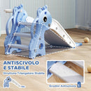 Scivolo per Bambini 1-3 Anni 106x51,5x52 cm con Scaletta Canestro da Basket e Pallone Design Giraffa in PP e PE Blu      