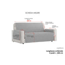 Copridivano con Copri Braccioli in Poliestere Grigio Varie Misure